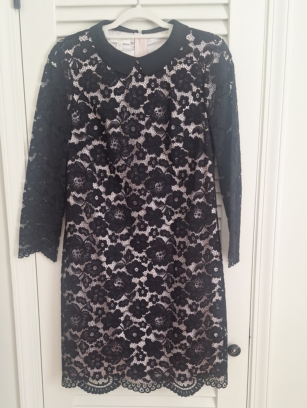 Ted Baker London Black Lace Dress with Nude Lining